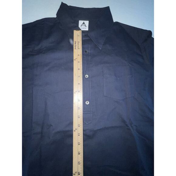 Wasted Collective Size XL‎ 3/4 Button Down Short Sleeve Shirt Pocket NWOT Blue - Picture 11 of 12